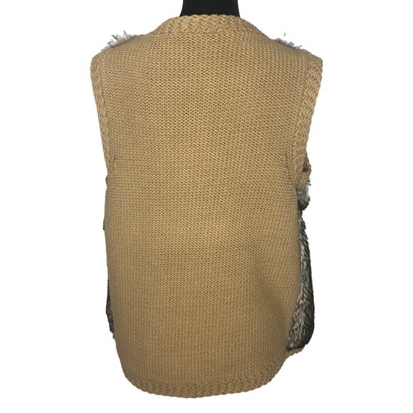 Ann Taylor Faux Fur Knit Open Front Sweater Vest - Size Medium - Picture 4 of 6